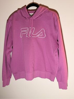 Fila Lavender Pullover Hoodie with White Outline Logo